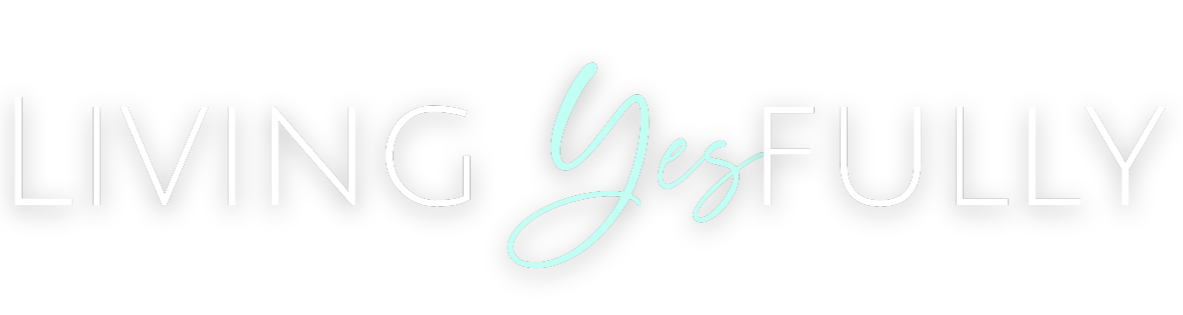 Living Yesfully Living Yesfuly logo with white text and cursive "yes"
